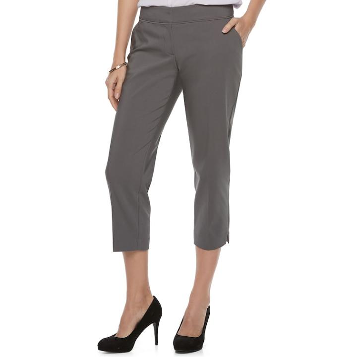 Women's Apt. 9&reg; Torie Straight-leg Capri Pants, Size: 2, Dark Grey