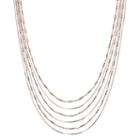 Two Tone Sterling Silver Multi Strand Snake Chain Necklace, Women's, Size: 18, Grey