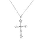 Primrose Sterling Silver Cubic Zirconia Cross Pendant, Women's, Grey