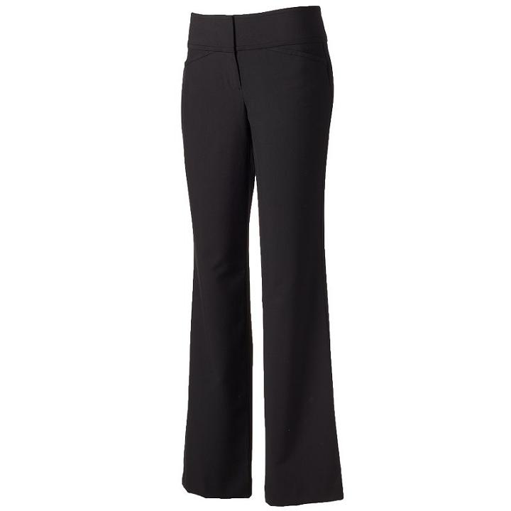 Women's Elle&trade; Wide-leg Dress Pants, Size: 12 Short, Black