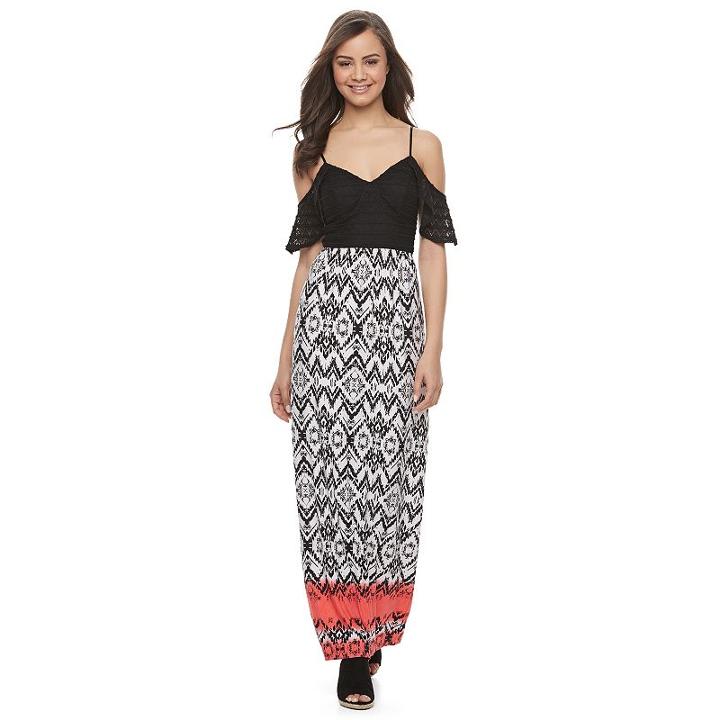 Juniors' Trixxi Cold Shoulder Maxi Dress, Girl's, Size: Xl, White Oth