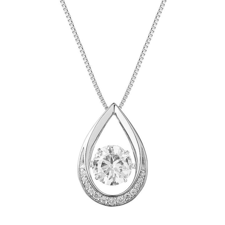 Forever Classic Sterling Silver 1 5/8 Carat T.w. Lab-created Moissanite Teardrop Pendant, Women's, Size: 18, White