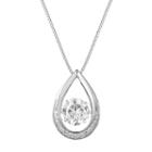 Forever Classic Sterling Silver 1 5/8 Carat T.w. Lab-created Moissanite Teardrop Pendant, Women's, Size: 18, White