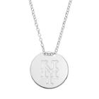 New York Mets Sterling Silver Disc Pendant Necklace, Women's, Size: 16, Grey