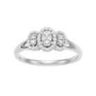 Everlasting Diamonds Sterling Silver 1/6 Carat T.w. Oval 3-stone Ring, Women's, Size: 8, White