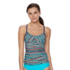 Women's Adidas Strike A Pose Tankini Top, Size: Small, Blue (navy)