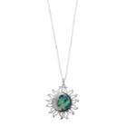 Sterling Silver Abalone Sun & Moon Pendant Necklace, Women's, Multicolor