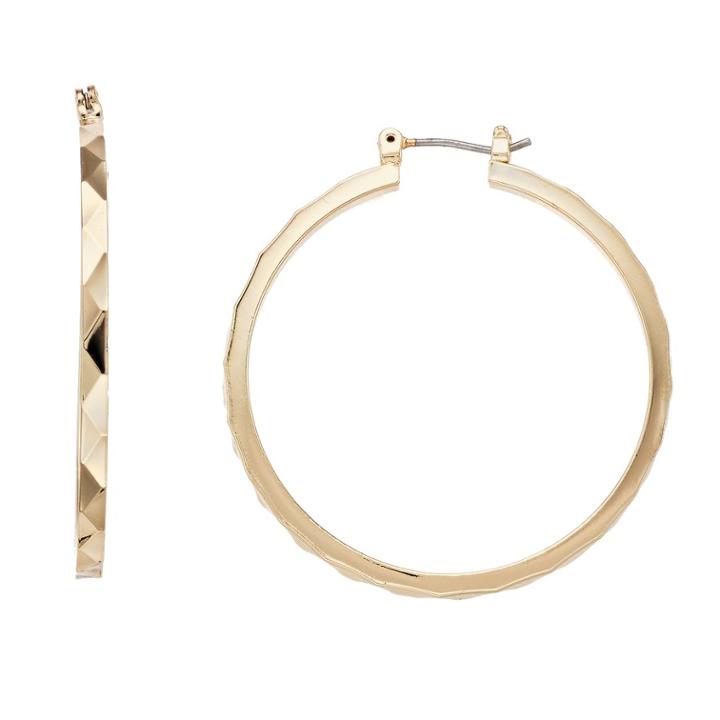 Simply Vera Vera Wang Textured Hoop Earrings, Women's, Gold