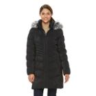 Women's Zeroxposur Black Label Faux-fur Hooded Quilted Puffer Jacket, Size: Medium