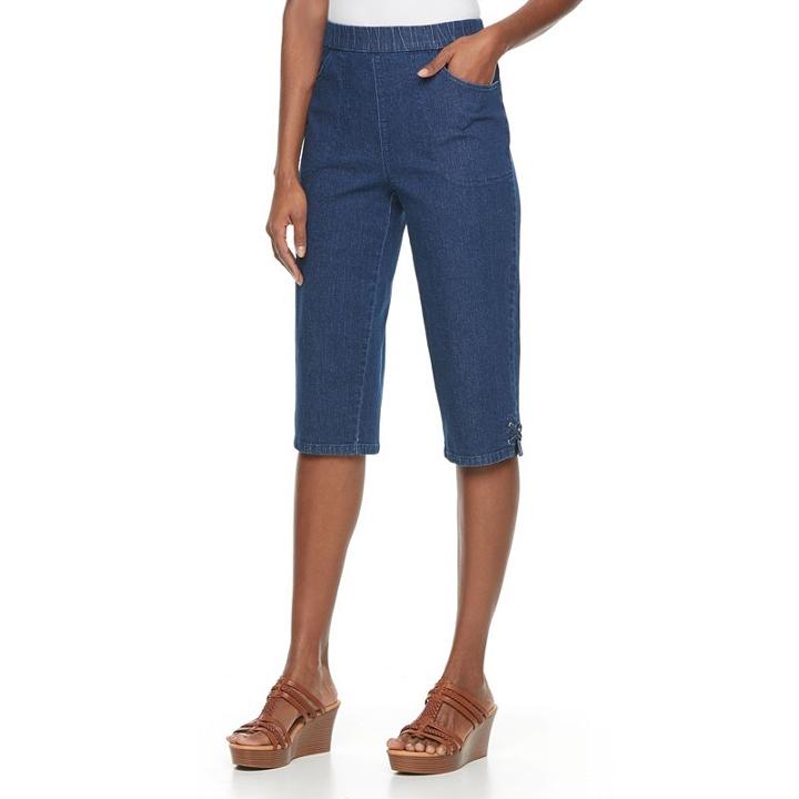 Women's Croft & Barrow&reg; Crisscross Skimmer Capris, Size: Xl, Dark Blue