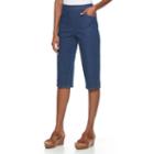 Women's Croft & Barrow&reg; Crisscross Skimmer Capris, Size: Xl, Dark Blue