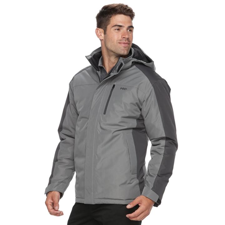 Men's Hemisphere New Haven Colorblock Hooded Jacket, Size: Large, Dark Grey