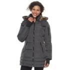 Women's Hfx Faux-fur Trimmed Puffer Jacket, Size: Large, Grey