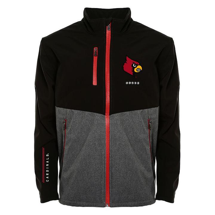 Men's Franchise Club Louisville Cardinals Fusion Softshell Jacket, Size: Xxl, Black