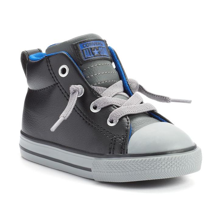 Toddler Converse All Star Street Mid-top Leather Sneakers, Boy's, Size: 6 T, Black
