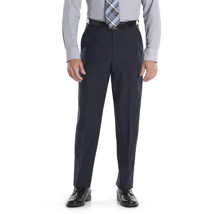 Men's Croft & Barrow&reg; Essential Classic-fit Flat-front Dress Pants, Size: 40x29, Blue