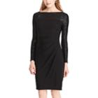 Women's Chaps Sequined Sheath Dress, Size: 16, Black