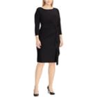 Plus Size Chaps Knot-front Ruffle Sheath Dress, Women's, Size: 20 W, Black