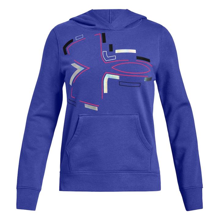 Girls 7-16 Under Armour Rival Deconstructed Logo Hoodie, Size: Large, Lt Purple