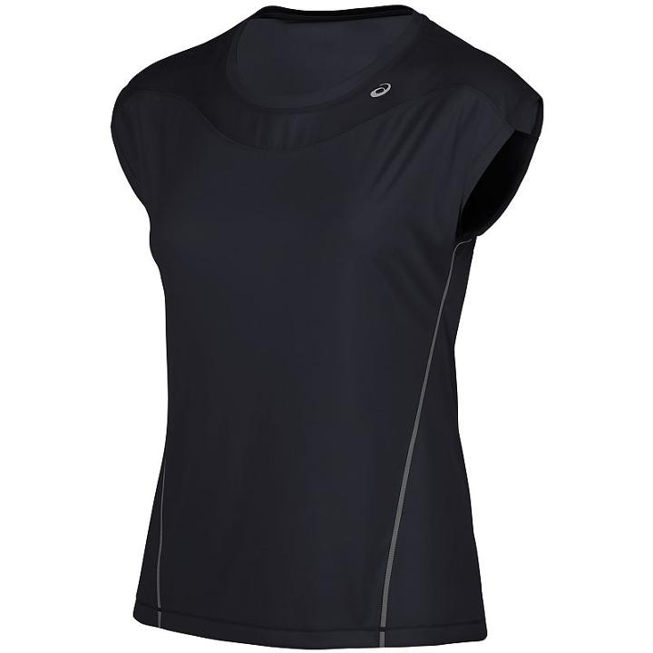 Women's Asics Lite Show Short Sleeve Top, Size: Large, Black