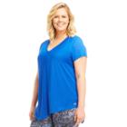 Plus Size Marika Curves Lexington Asymmetrical Tee, Women's, Size: 1xl, Med Blue