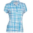 Women's Nancy Lopez Scribble Short Sleeve Golf Polo, Size: Xl, White Oth