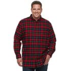 Big & Tall Croft & Barrow&reg; True Comfort Classic-fit Flannel Button-down Shirt, Men's, Size: L Tall, Black