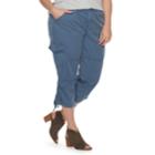 Plus Size Sonoma Goods For Life&trade; Drawstring Capris, Women's, Size: 24 W, Dark Blue