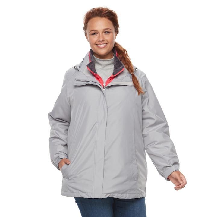 Plus Size Zeroxposur Piper 3-in-1 Systems Jacket, Women's, Size: 1xl, Med Grey