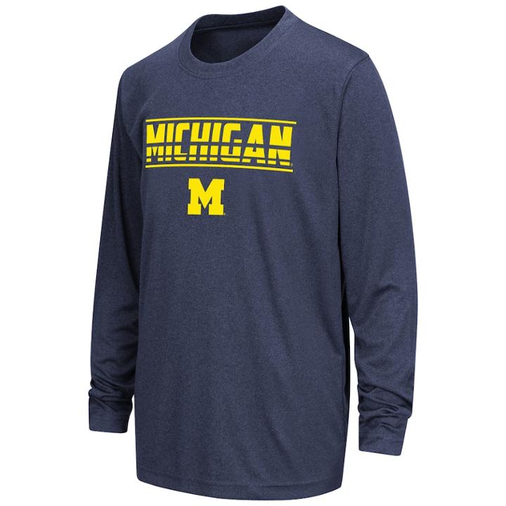Boys 8-20 Michigan Wolverines Drone Tee, Size: Xl(20), Dark Blue
