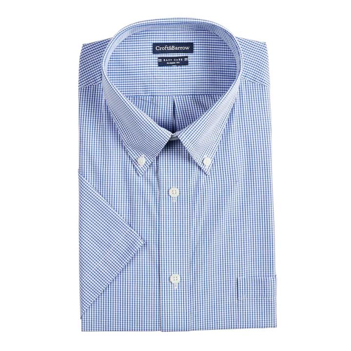 Men's Croft & Barrow&reg; Button-down Collar Dress Shirt, Size: Xl 17.5-18, Blue (navy)