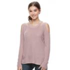 Juniors' Pink Republic Cold-shoulder Sweater, Teens, Size: Small