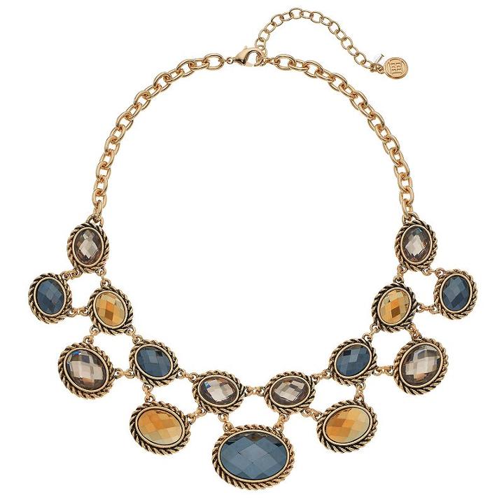 Dana Buchman Faceted Oval Stone Statement Necklace, Women's, Dark Beige
