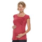 Maternity A:glow Asymmetrical Ruffle Top, Women's, Size: Xxl-mat, Med Red