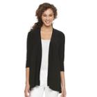 Women's Nina Leonard Godet Cardigan, Size: Small, Black