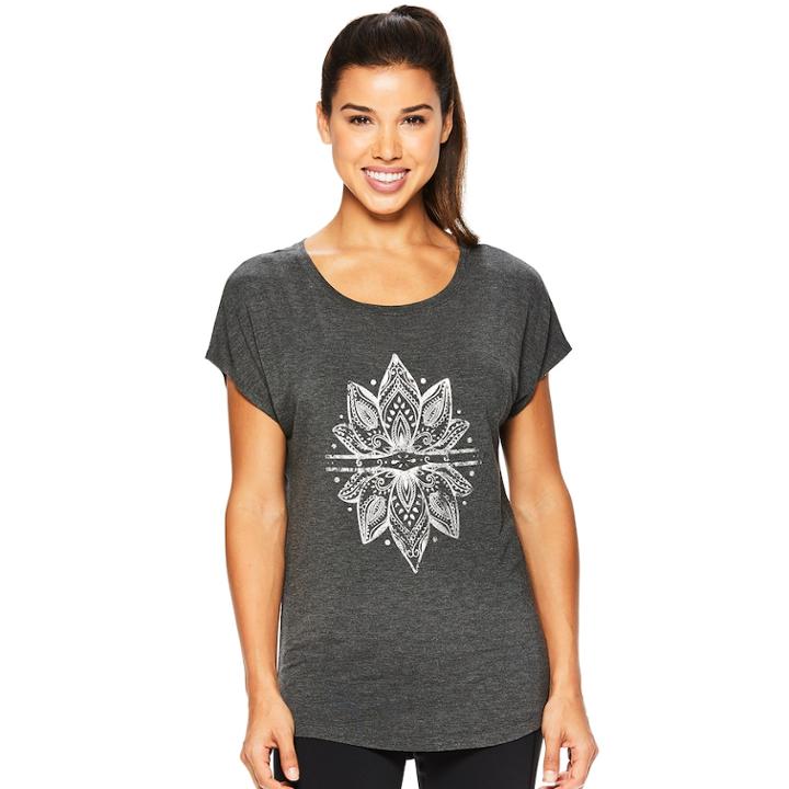 Women's Gaiam Intention Graphic-print Yoga Tee, Size: Medium, White