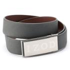 Men's Izod Logo Plaque Golf Belt, Size: 40, Grey
