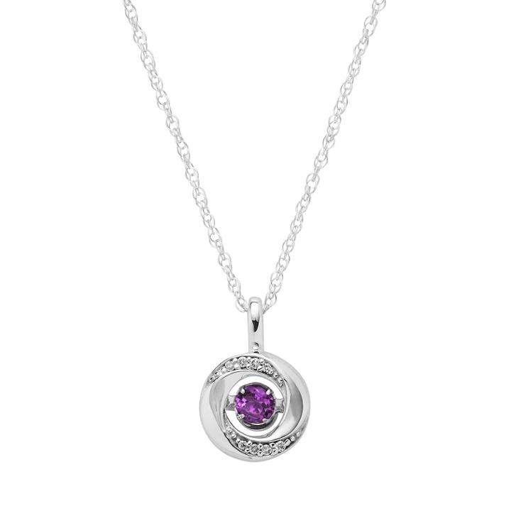 Brilliance In Motion Amethyst & Diamond Accent Knot Pendant, Women's, Size: 18, Purple