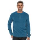 Men's Croft & Barrow&reg; Classic-fit Stretch Henley, Size: Large, Turquoise/blue (turq/aqua)
