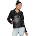 Madden Nyc Juniors' Faux-leather Moto Jacket, Teens, Size: Small, Black