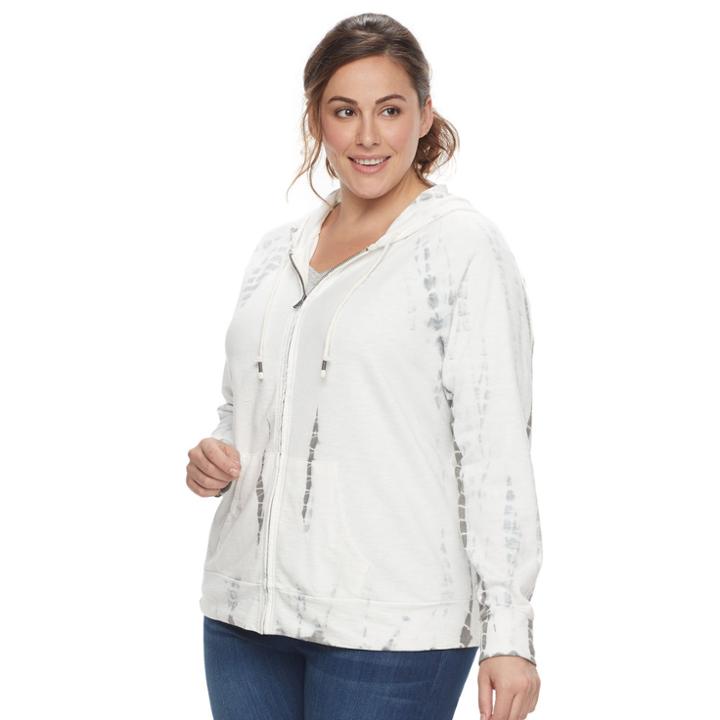 Plus Size Sonoma Goods For Life&trade; French Terry Hoodie, Women's, Size: 2xl, Light Grey