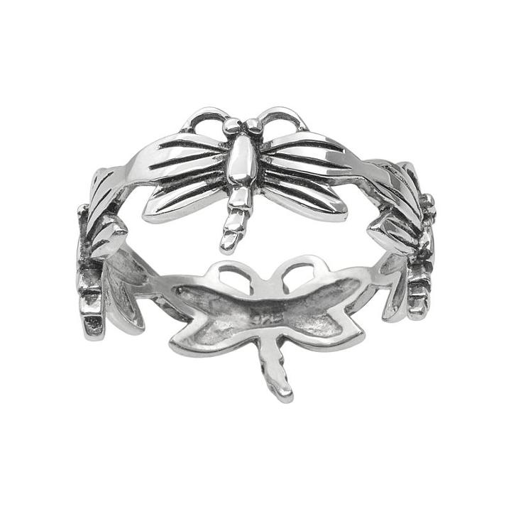 Journee Collection Sterling Silver Dragonfly Ring, Women's, Size: 9, Grey