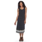 Women's Croft & Barrow&reg; Smocked Challis Dress, Size: Small, Grey (charcoal)
