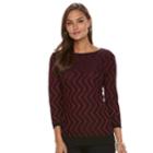 Women's Dana Buchman Zigzag Sweater, Size: Large, Dark Red