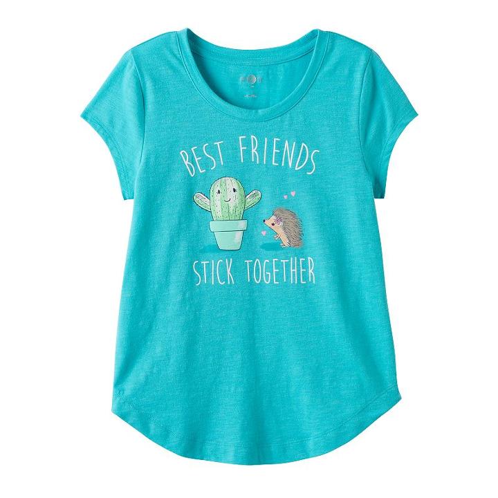 Plus Size Girls 7-16 So&reg; Curved-hem Graphic Tee, Girl's, Size: 12 1/2, Turquoise/blue (turq/aqua)