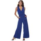 Women's Nina Leonard Wide-leg Jumpsuit, Size: Large, Med Blue