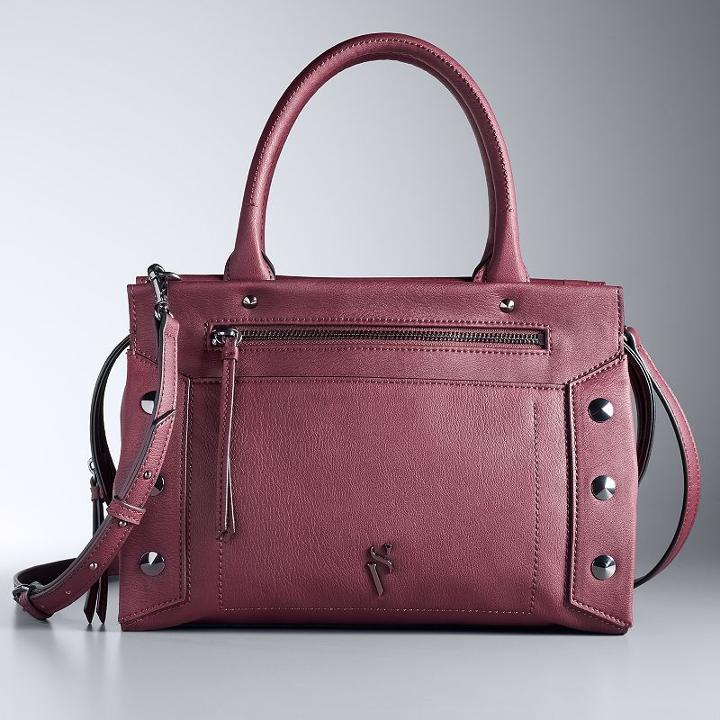 Simply Vera Vera Wang Driggs Studded Satchel, Women's, Dark Pink