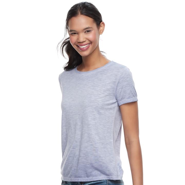 Juniors' Mudd&reg; Crewneck Short Sleeve Tee, Teens, Size: Xl, Med Purple