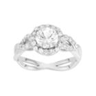 100 Facets Of Love 10k White Gold Lab-created White Sapphire Halo Engagement Ring, Women's, Size: 6