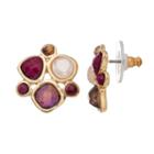 Dana Buchman Purple Geometric Stone Cluster Nickel Free Drop Earrings, Women's, Multicolor